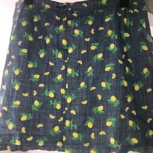 Jean skirt with lemons. Size 16 Only worn once.